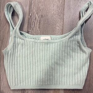 Wilfred Mint Green Ribbed Crop Top